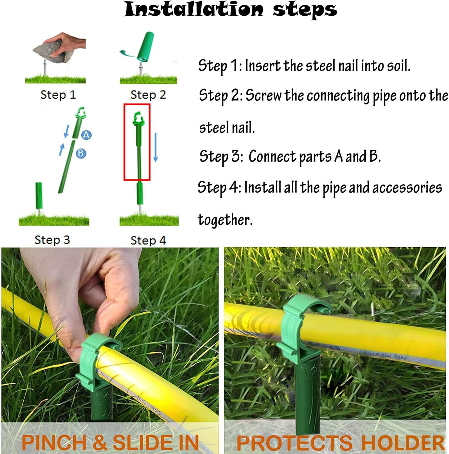 6PC 1'' Hose Guides for Garden Decorative，Water Hose Hoder to Keep Hose off Grass，Outdoor Post Garden Hose Support Water Sprinkler Hose Stand Butler Gardening Supplies for Garden Lawn Yard (Set D) image number 1