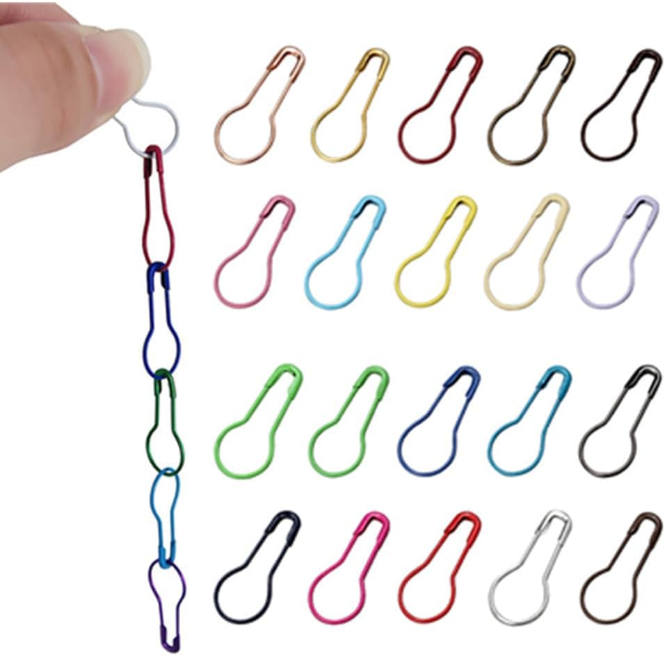 500 Pcs Colored Metal Safety Pins, Metal Gourd Pins Safety Bulb Pin Pear Shaped Pins, Knitting Pins in Gourd Shape with 10 Assorted Colors for Tagging Clothing or Fabric Projects