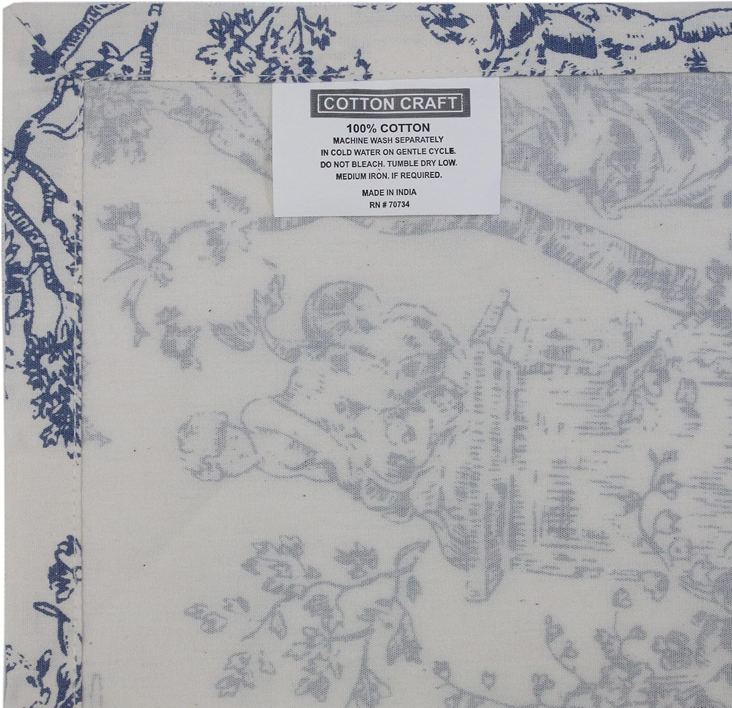 Cotton Craft Cloth Napkins - Set of 12-100% Cotton Reusable Napkin -Country French Toile Dinner Napkin -Everyday Christmas Thanksgiving Holiday Spring Summer Party Gift - Soft Absorbent -18X18- Navy image number 6