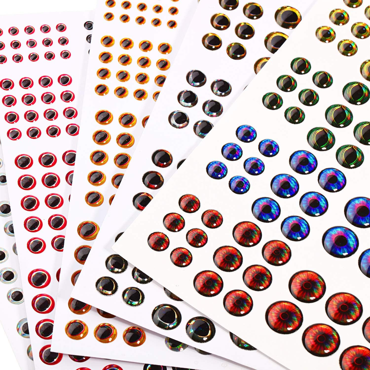 Gejoy 1242 Pieces 3D 4D Fishing Eyes Oval Fishing Lure Eyes Realistic Fishing Eye for Making Fishing Bait Fly Tying Streamers Lures Crafts (6 Sizes: 3 Mm/ 4 Mm/ 5 Mm/ 6 Mm/ 8 Mm/ 10 Mm) image number 6