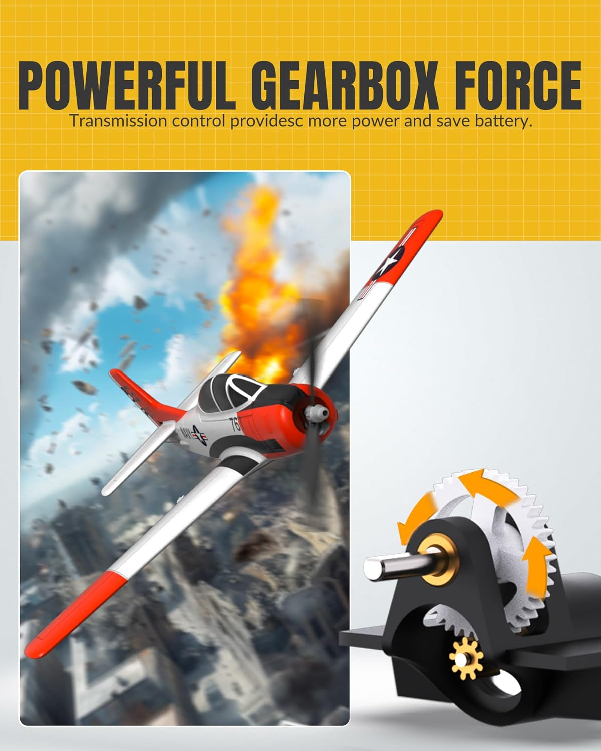 VOLANTEXRC Remote Control Airplane 2.4Ghz 4CH with Aileron T28 Trojan Parkflyer RC Plane Ready to Fly with Xpilot Stabilization System, One-Key Aerobatic Perfect for Beginner (761-9 RTF)