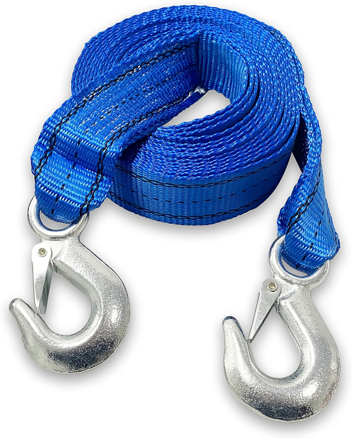 Heavy-Duty Tow Strap with Hooks,10,000Lbs Capacity, Reliable Tow Rope Versatile Applications (2IN X 30FT Blue) image number 1
