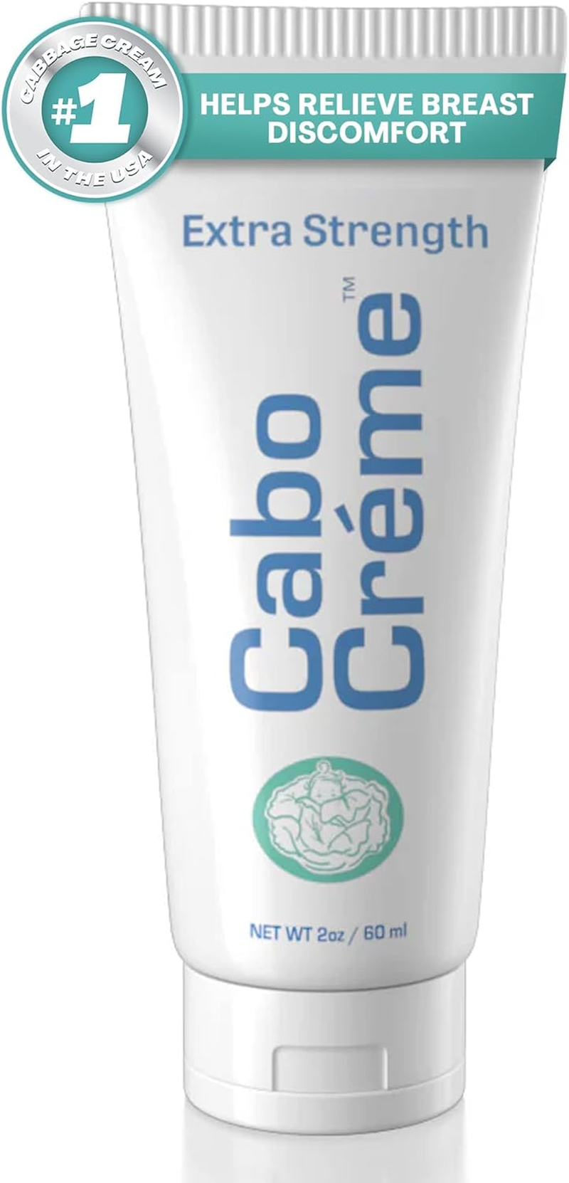 Cabocr&eacute;me Extra Strength Cabbage Breast Cream &ndash; 2X Strength for Engorgement Relief & Weaning Support &ndash; Helps Dry up Breast Milk &ndash; OB-GYN Created & Mum-Approved &ndash; 60G Tube image number 1