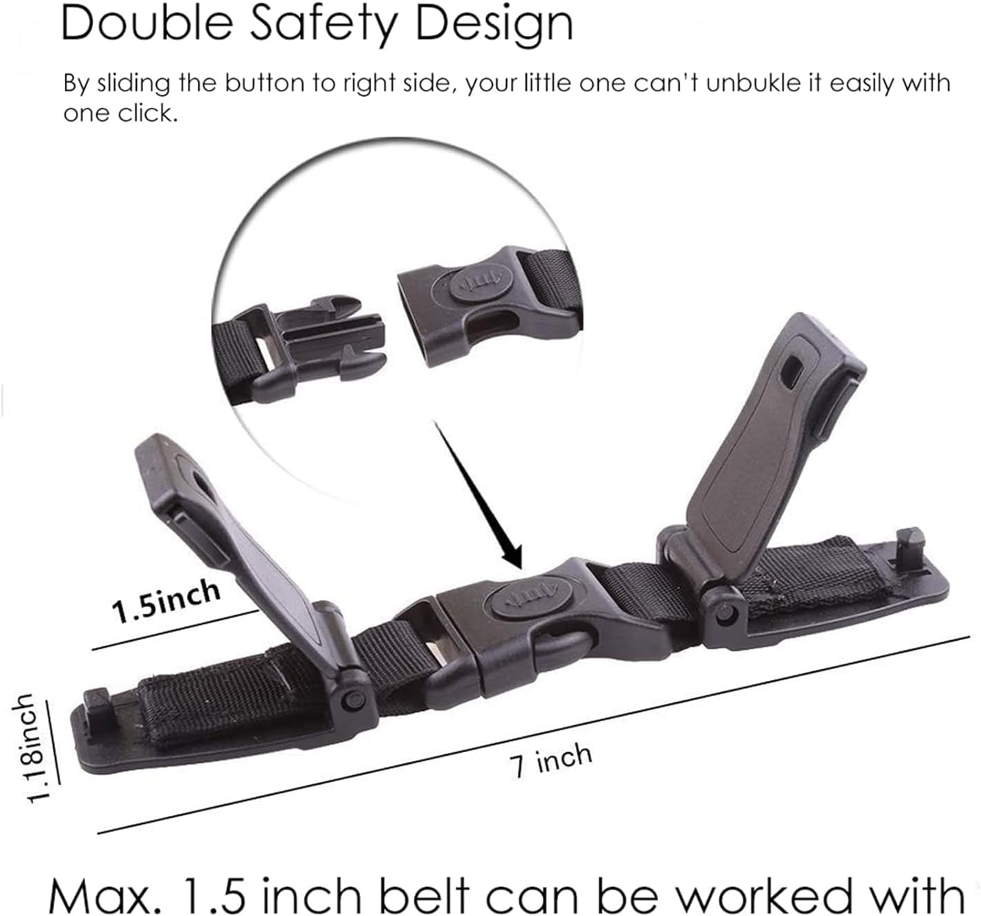 2 Pcs Car Safety Seat Strap Clip Baby Car Seat Chest Clip Buckle Universal Child Buggy Buckle Lock Helps Prevent Children Taking Their Arms Out of the Straps for Buggy Car Seat Chest Harness Belt image number 5