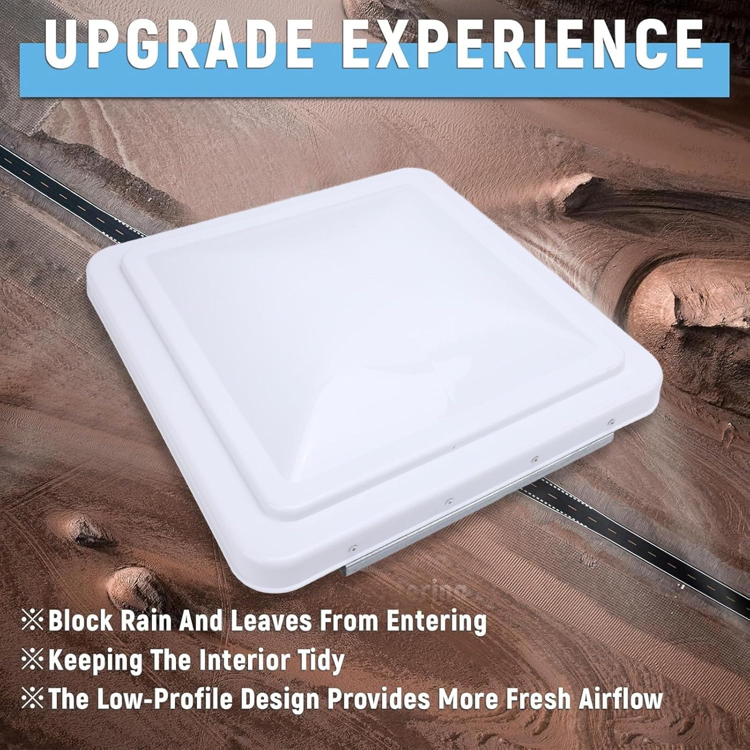 14 Inch RV Roof Vent Cover, Universal Replacement Vent Lid for Campers Trailer Motorhome, Compatible with Ventline Previous to 2008 and Elixir Vents Starting 1994 image number 1