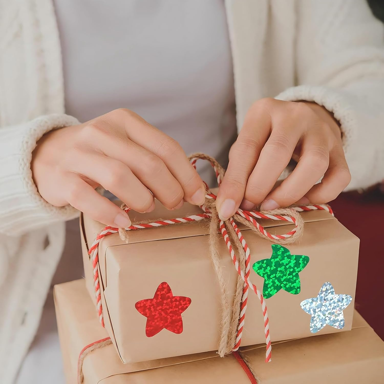 1120 Pcs Sparkly Reward Star Stickers, Glitter Shiny Teacher Star Stickers (Multi-Color, 2.2 Cm) image number 4