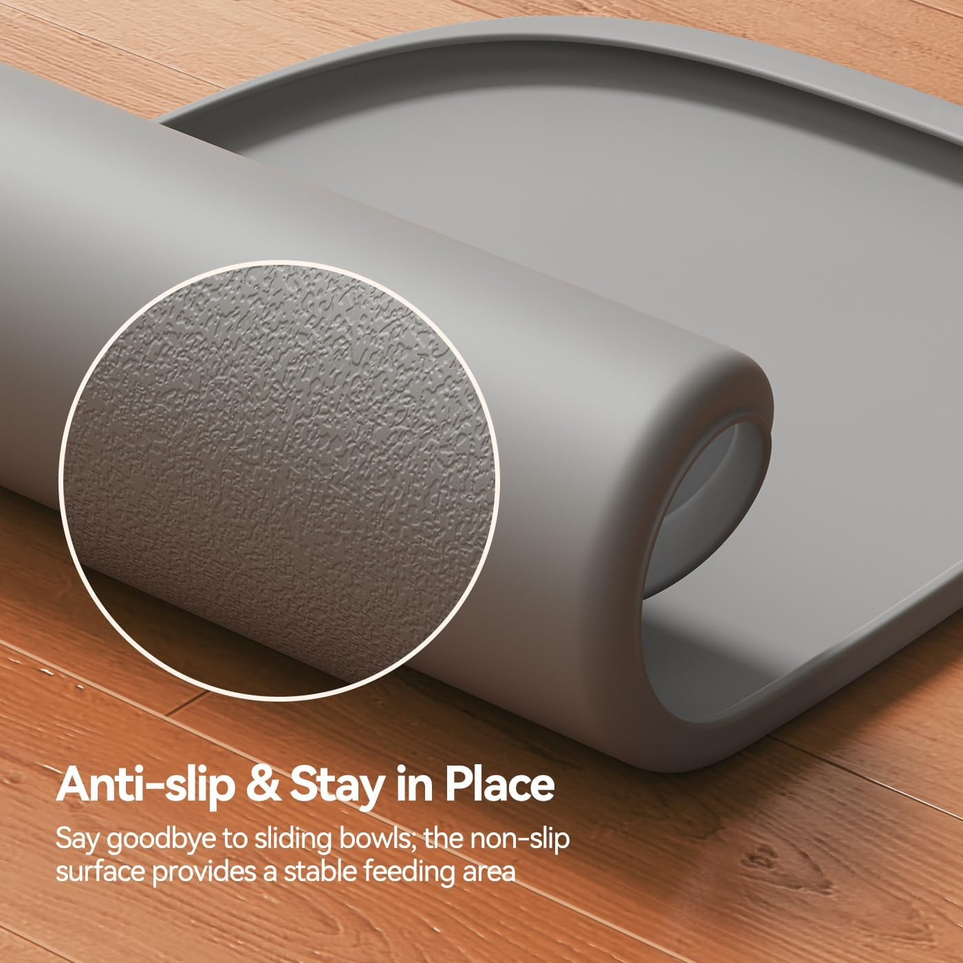 Silicone Dog Food Mat for FEELNEEDY (Large, Gray) image number 2