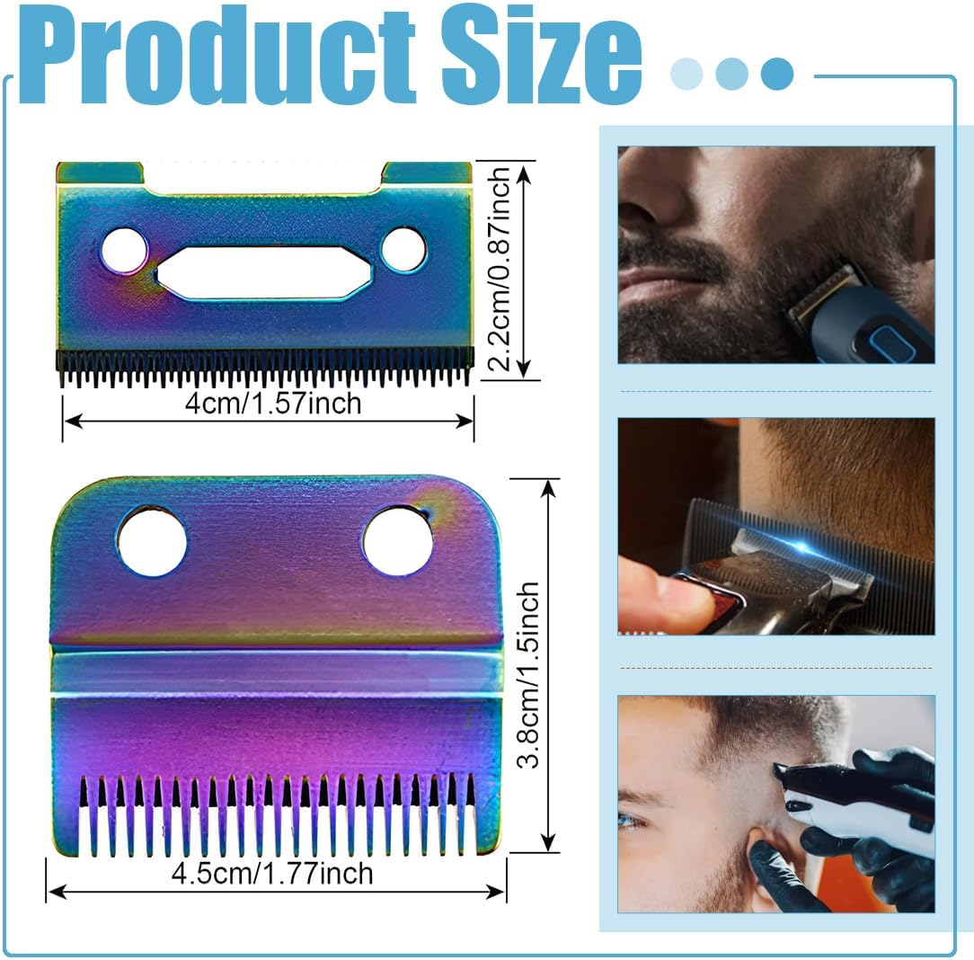 ARHZ Set of 2 Stainless Steel Hair Clippers 2-Hole Replacement Blade for Hair Trimmer Clipper Accessories for Wahl 808/8148/8504/1919/2241/2240/8591 (Colour) image number 1