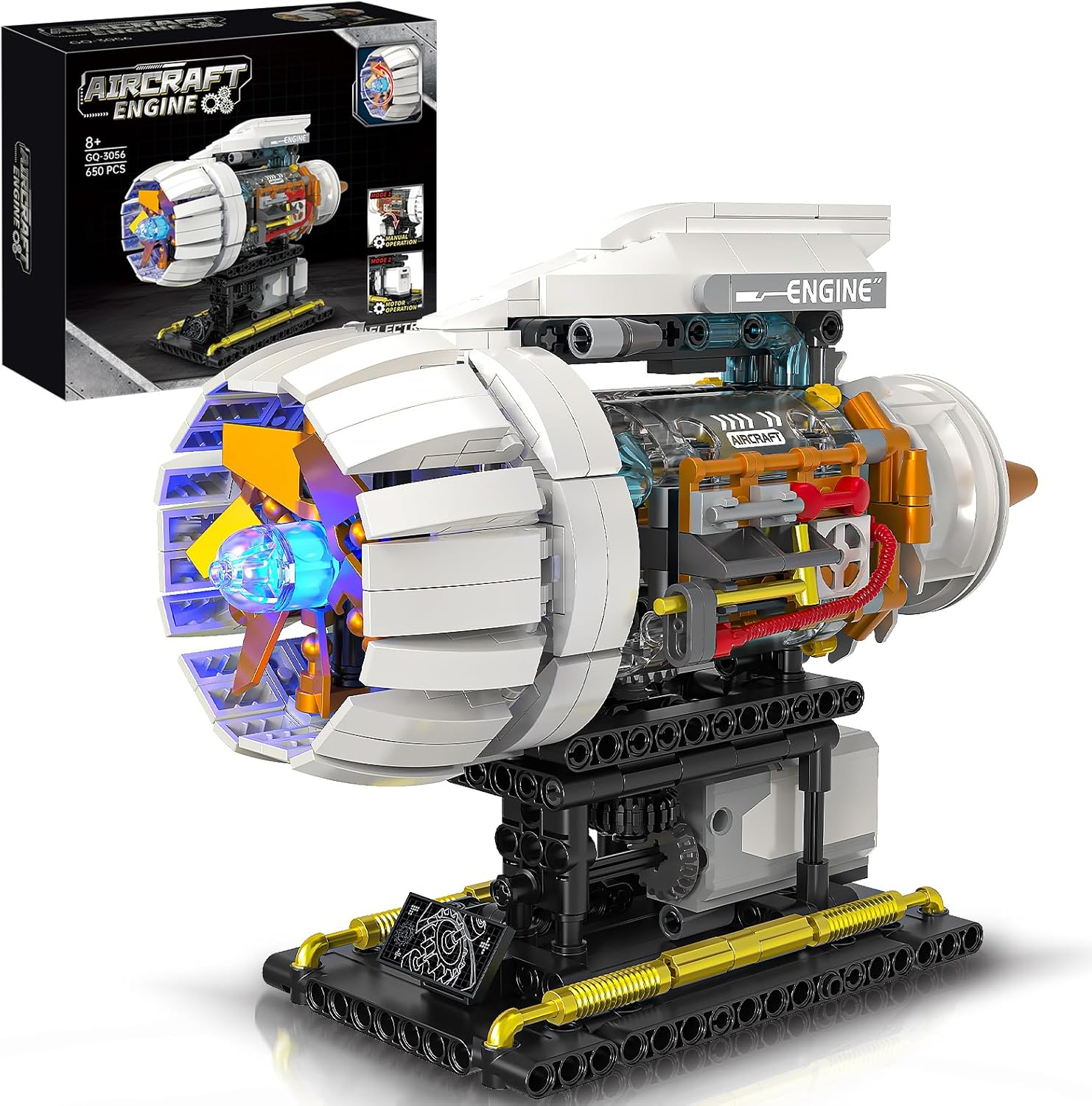 Toy Player Aeroplane Engine Kit for Adults, STEM Mini Engine Model with Motor & Hand Lever, Model Building Set for Boys 8-14, Gift Idea for Children & Teenagers (635 Pieces) image number 1