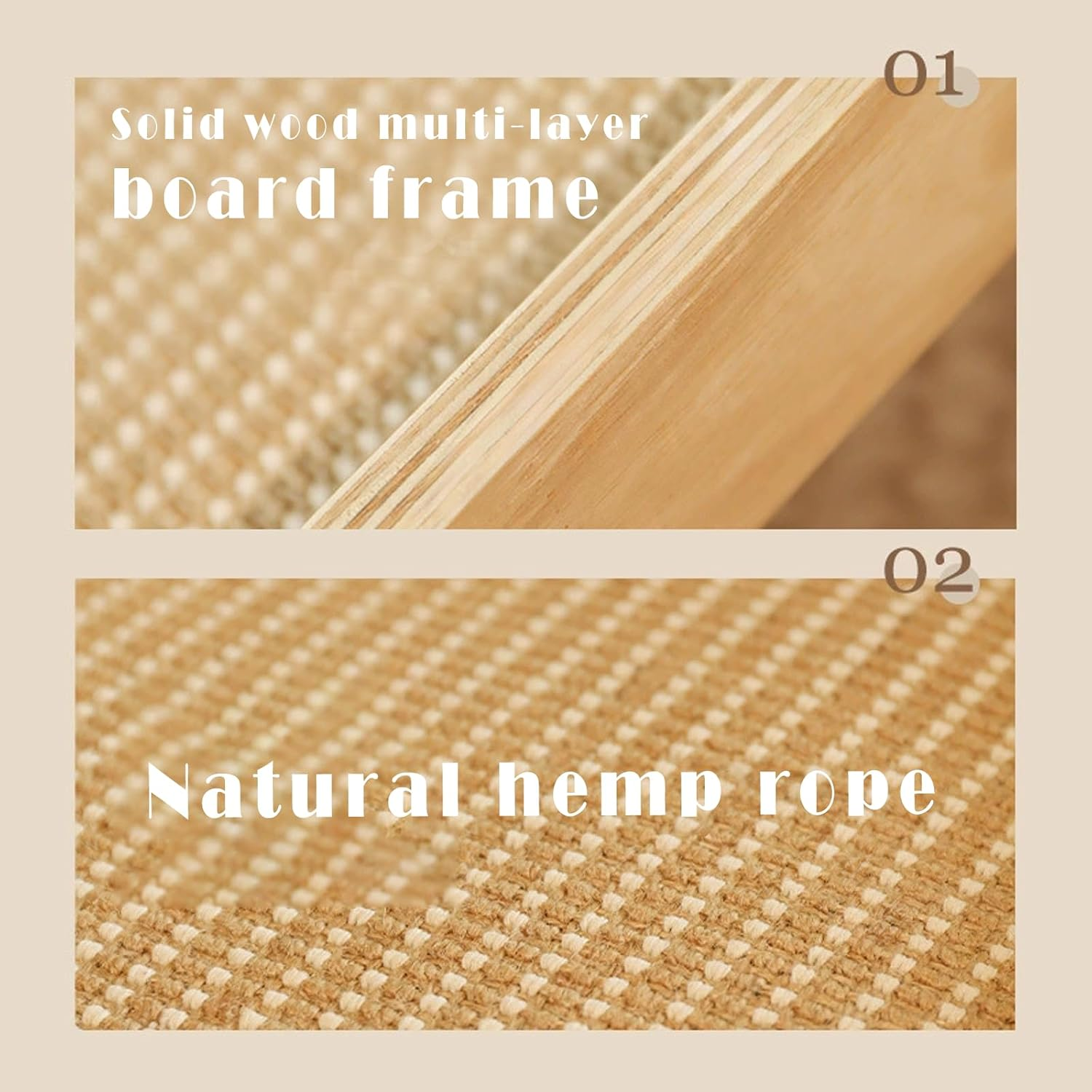 Sisal Cat Scratcher Ramp for Indoor Cats, 24.8&rdquo; L-Shaped Cat Scratching Post with Solid Wood Frame, Vertical Climbing Cat Scratch Pad Furniture image number 5