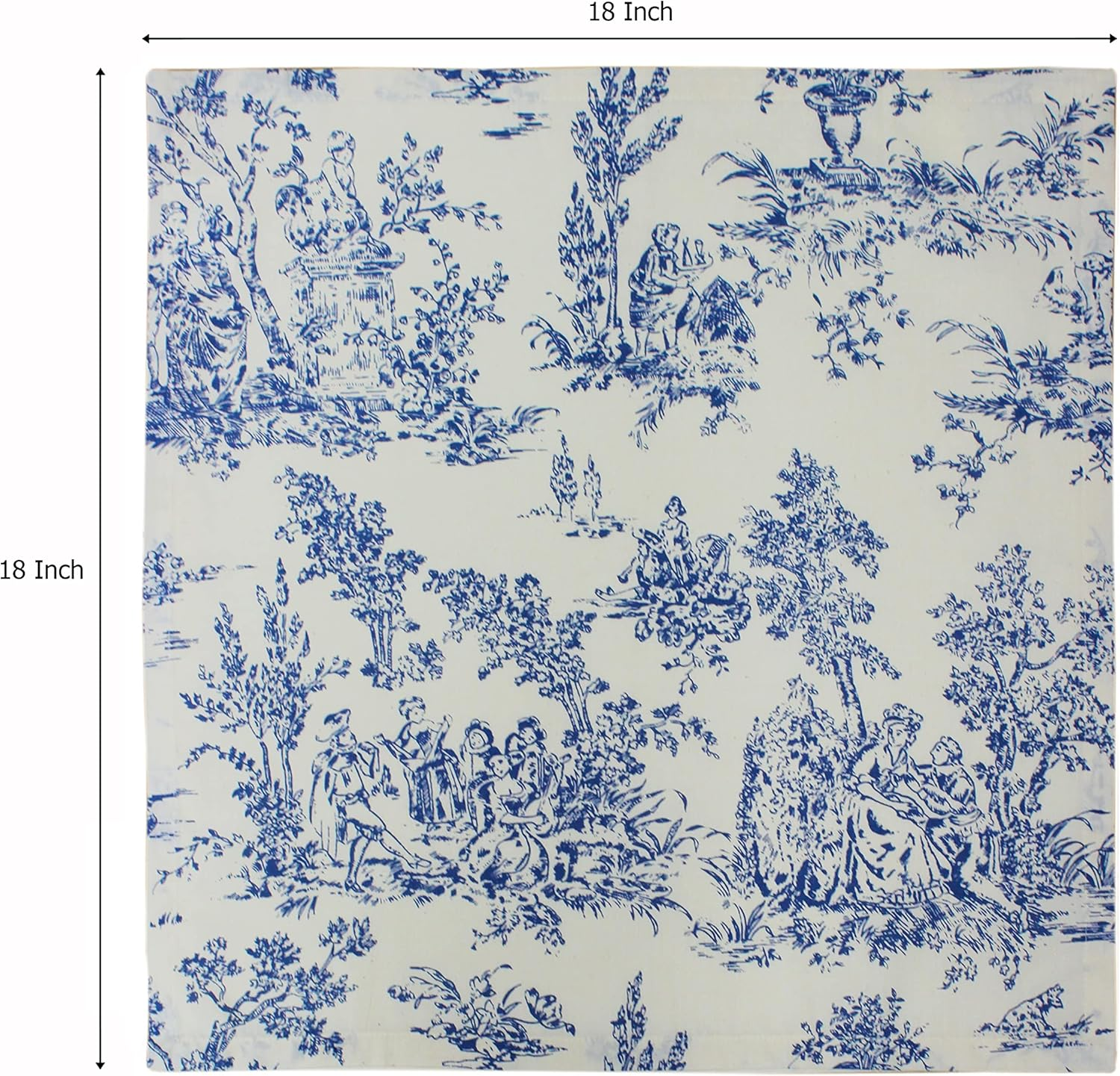 Cotton Craft Cloth Napkins - Set of 12-100% Cotton Reusable Napkin -Country French Toile Dinner Napkin -Everyday Christmas Thanksgiving Holiday Spring Summer Party Gift - Soft Absorbent -18X18- Navy image number 5