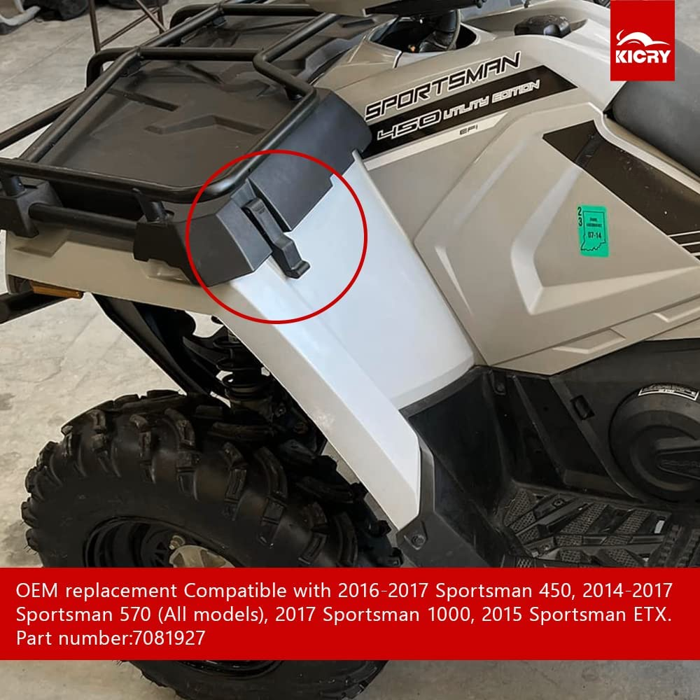 KICRY 2PCS Front Storage Rack Rubber Flexible Draw Compatible with Sportsman 450 570 1000 ETX OEM 7081927 Soft Thermoplastic Elastomer Small over Center Boat Latch Door Handle (Black,2Pcs) image number 1