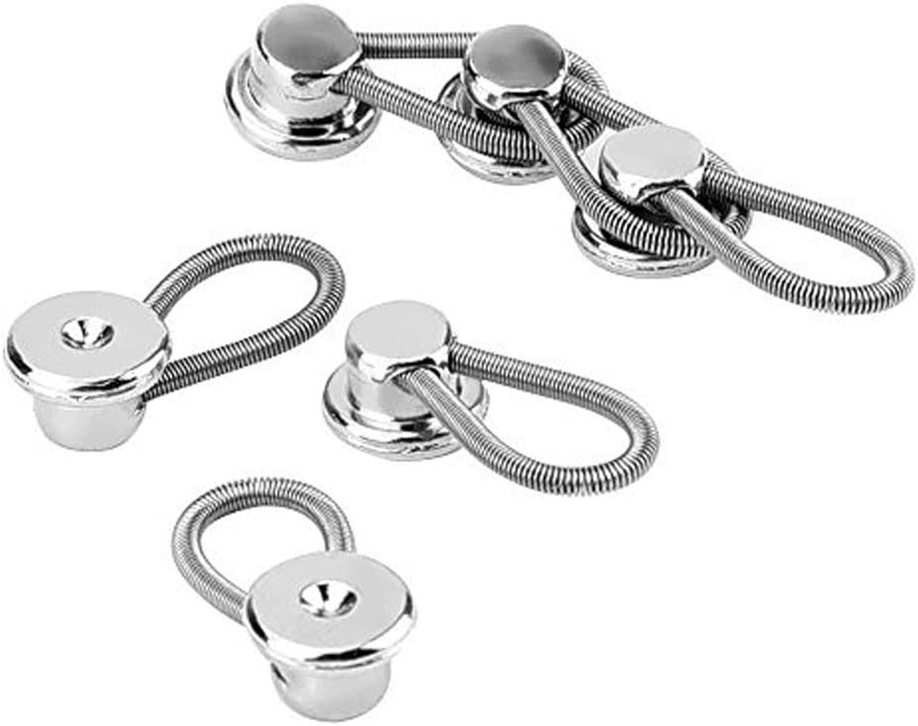 Metal Collar Neck Sleeve Extenders Wonder Button for Men'S and Boys&rsquo; Shirts Dress Comfortable and Stretchy Collar Size Expander image number 4