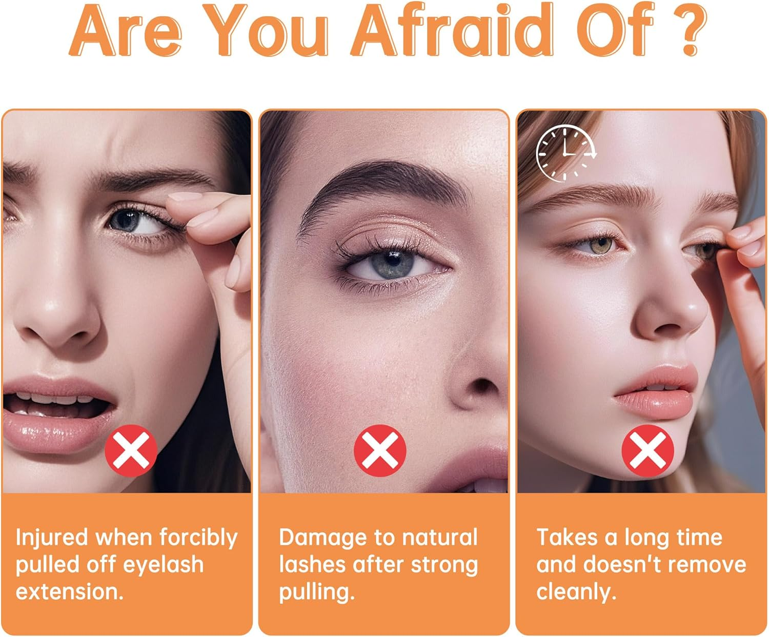 Beauty7 Eyelash Extension Glue Remover Cream Low Irritation and Fast Dissolution Eyelash Remover for Extensions Lash Remover Individual Eyelash Extension Cleanser Orange Flavor