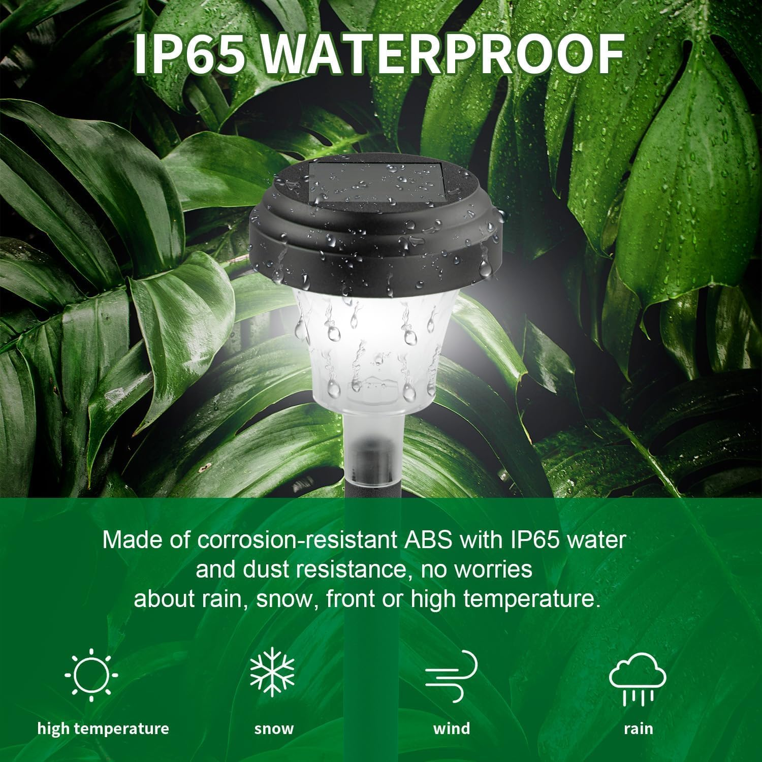 Iesooy Solar Lights Outdoor: 8 Pack RGB Color+Warm White LED Outdoor Solar Lights, IP65 Waterproof, Solar Powered Garden Lights for Landscape Pathway Garden Porch Yard Pool image number 1