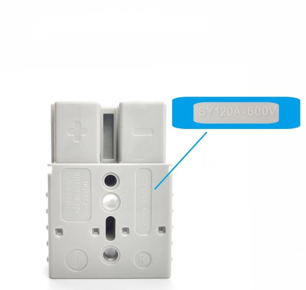 120A Anderson Style Plug &ndash; 4 Pack, Grey &ndash; Includes Heavy Duty 4AWG Copper Terminal Pins &ndash; Quick Connect/Disconnect Power Connector for 12V&ndash;24V DC Systems (4) image number 5