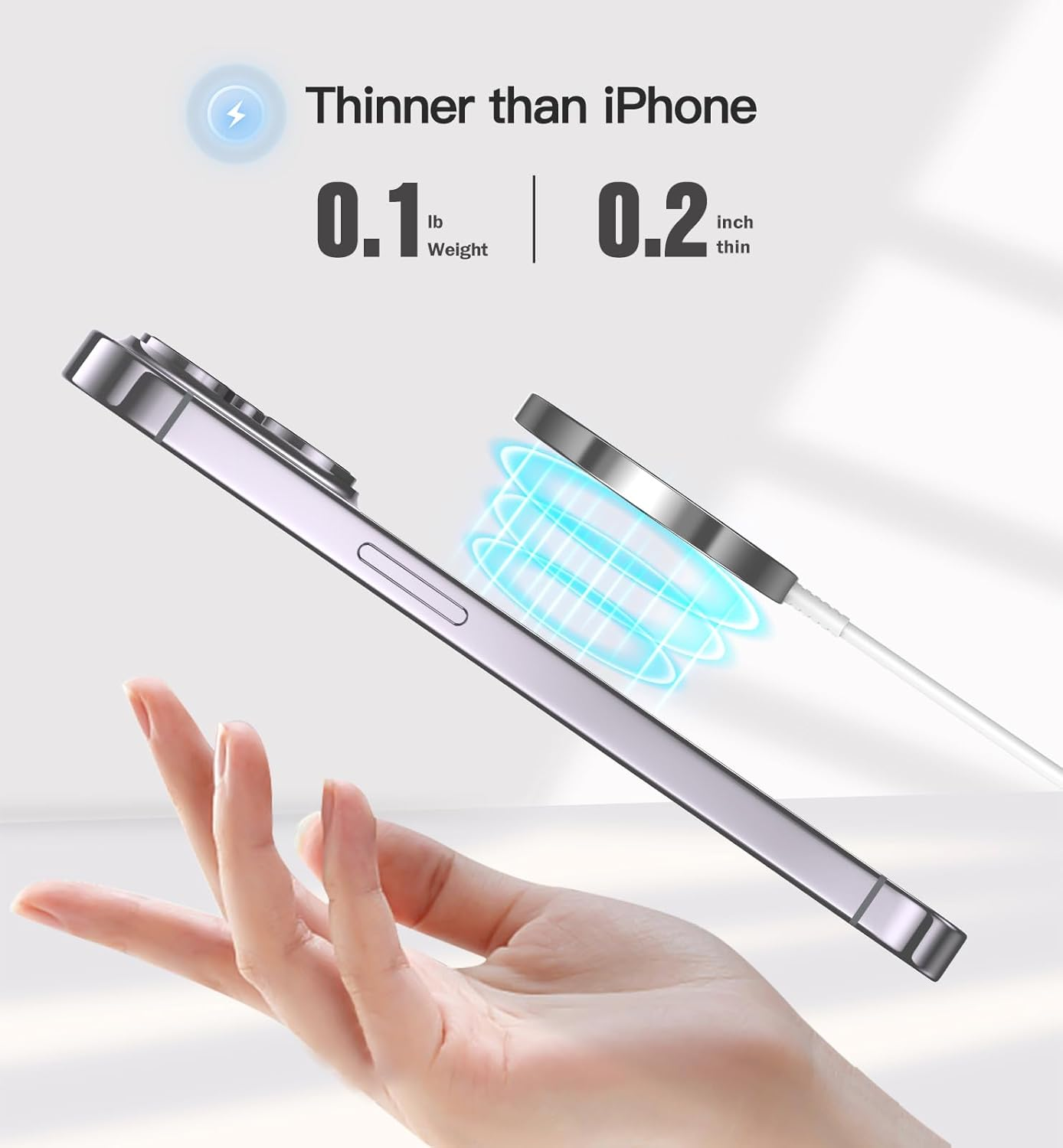 Magnetic Wireless Charger 15W Fast Mag Safe Charger for Cell Phone 17 Pro Max/17 Pro/17 Plus/17/16/15/14/13/12 Series 2 Pack Charging Pad for Airpods 3/2/Pro 2/Pro Mag-Safe Original Replacement image number 5