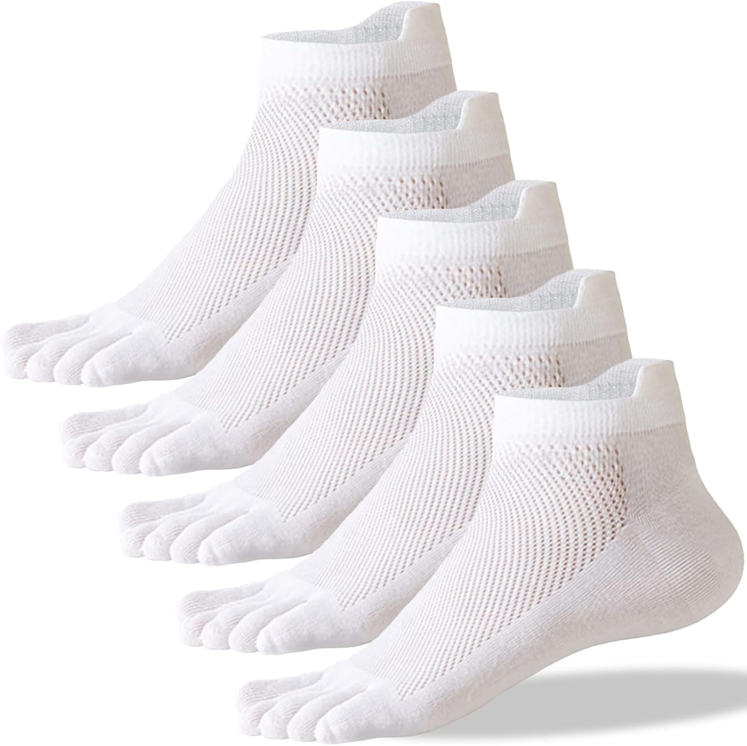 QUPOLPOL Men&rsquo;S Five Toe Socks &ndash; Breathable Cotton Anti-Blister Athletic Five Finger Socks for Running, Gym, Hiking, Daily Wear, AU Size 6-10 (5 Pairs Pack) image number 5