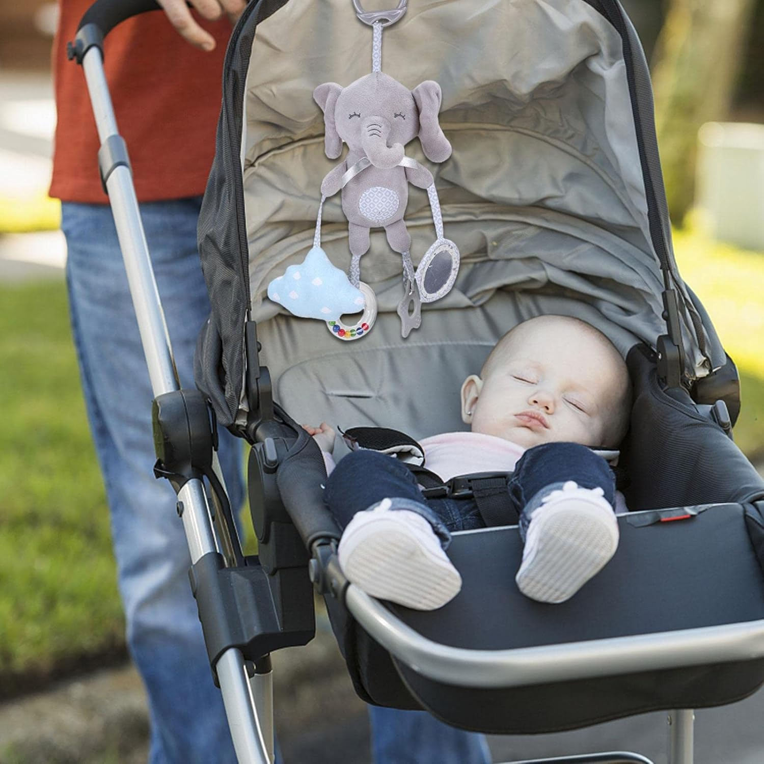 Baby Hanging Toys | Newborn Stroller Car Crib Toys,Animal Shape Soft Squeaky Sensory Learning Toy for Boys Girls 3 6 9 12 Months Borato image number 5