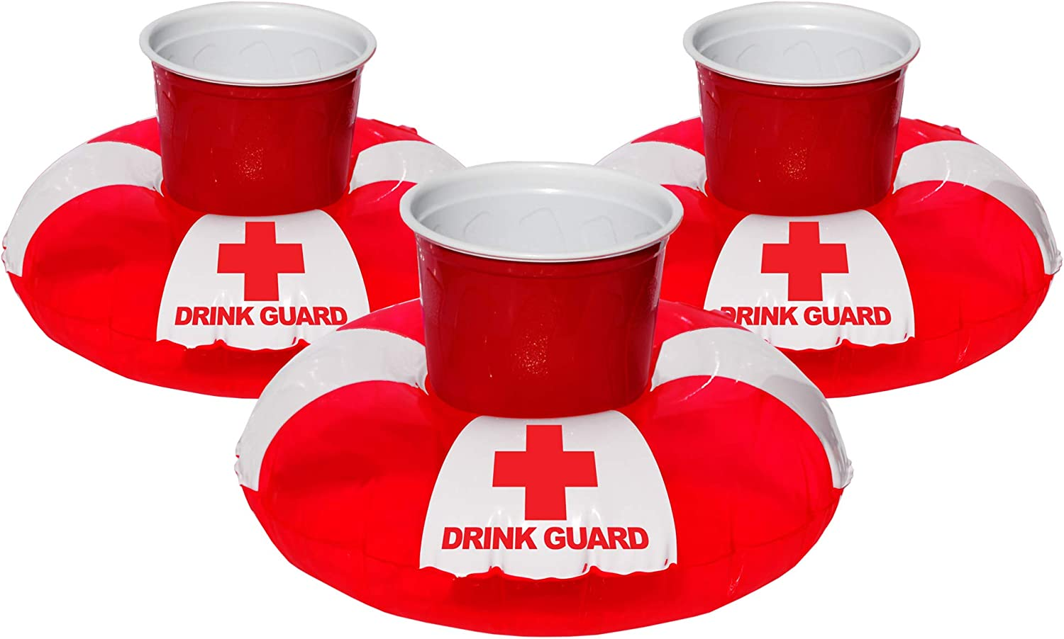 Gofloats Inflatable Pool and Hot Tub Drink Holders (3 Pack) Designed in the US, Choose Your Style - Black image number 3