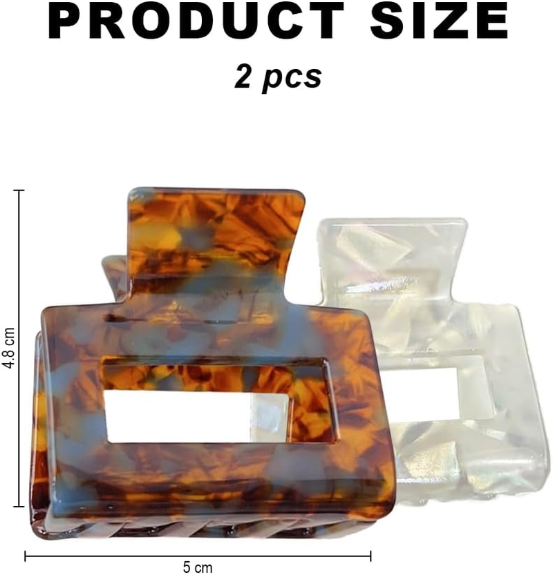 Aililong Hair Claire & Claide Hair Claw Clamp Set, Acetic Acid French Design with Strong Holding Power, Pack of 2 for Women & Girls - Claire & Claide Hair Claw, Colourful Colours, Invisible Like image number 5