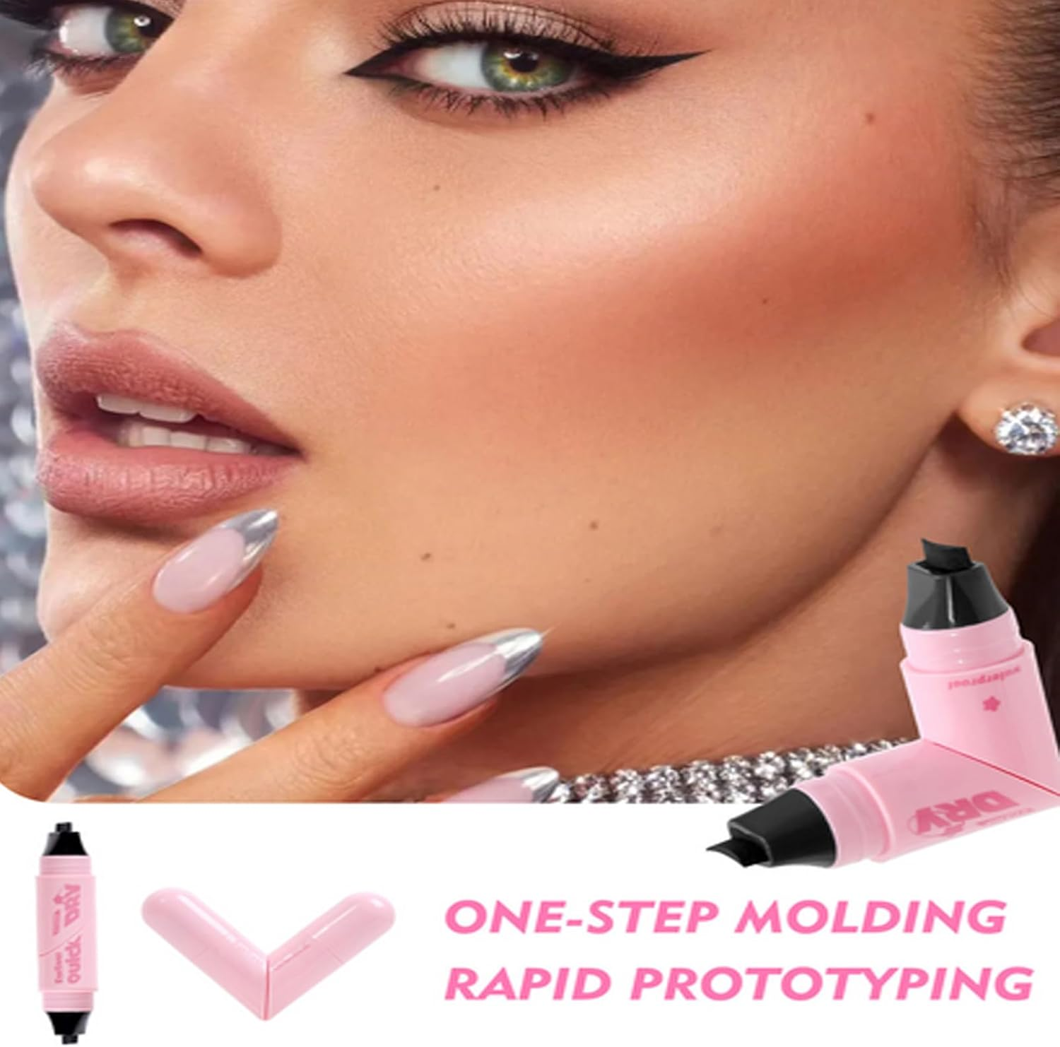 Waterproof Eye Liner Stamp - Professional Double-Ended Beauty Supplies,Rotating Eye Liner Stamp Pen,For Home School Work Offices Date Evening Party Club Festival Wedding Beach Pool Gym image number 6