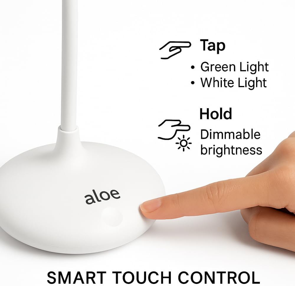 Green Light Therapy for Relieving Migraines, Anxiety and Insomnia - 16" Wireless Desk Lamp, Dual White & 520Nm LED with Adjustable Brightness | USB Rechargeable & Portable image number 1
