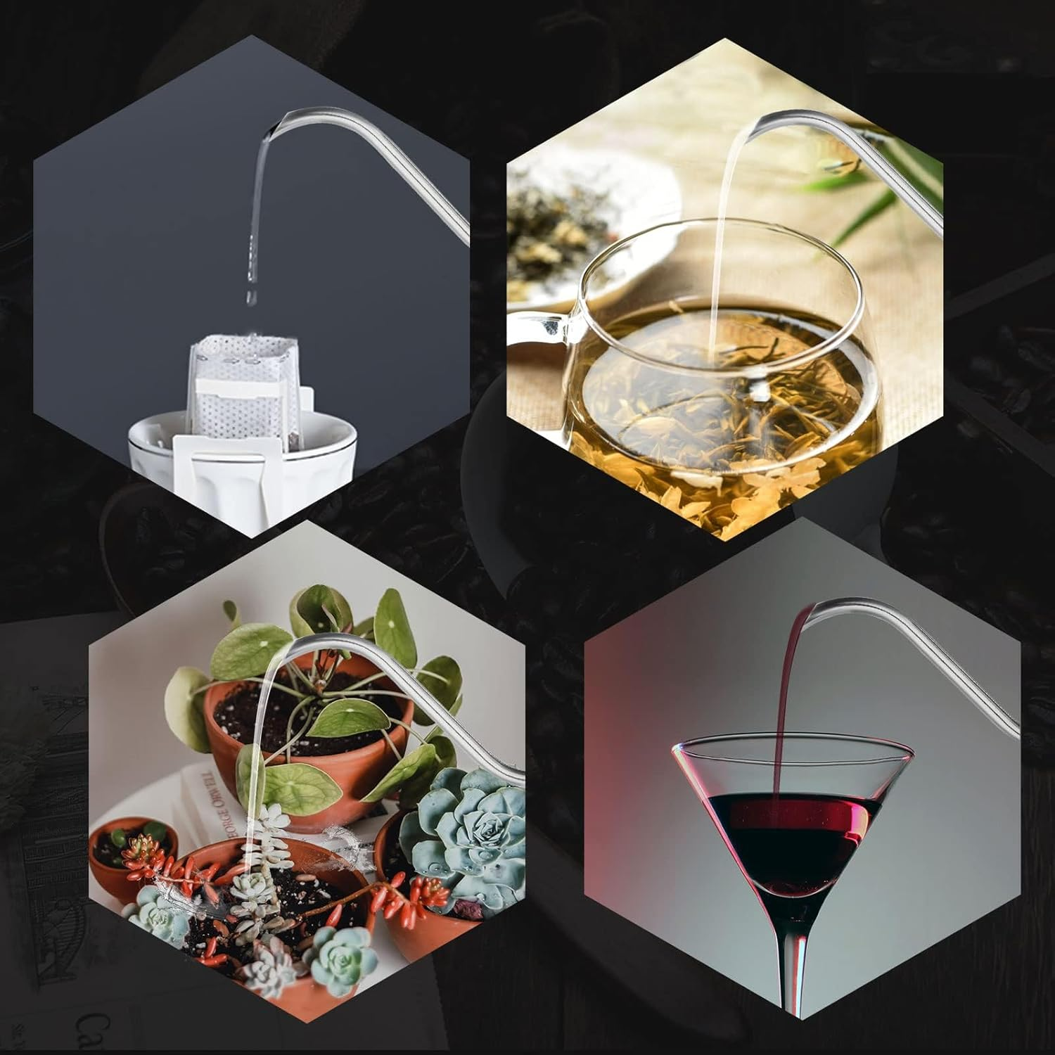 PARACITY 350Ml Gooseneck Coffee Maker Long Narrow Spout Precision Flow Spout for Camping Travel Outdoor Stainless Steel - Made Of Stainless Steel image number 2