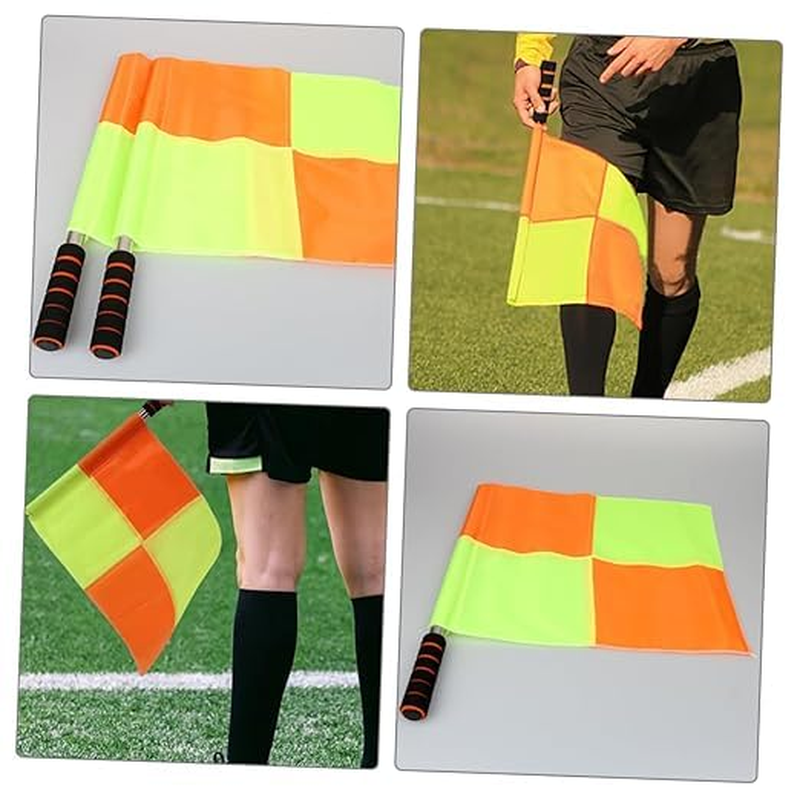 2Pcs Linesman Flags Referee Flag Football Training Border Flag Set Referee Flag for Sports Games Football image number 4