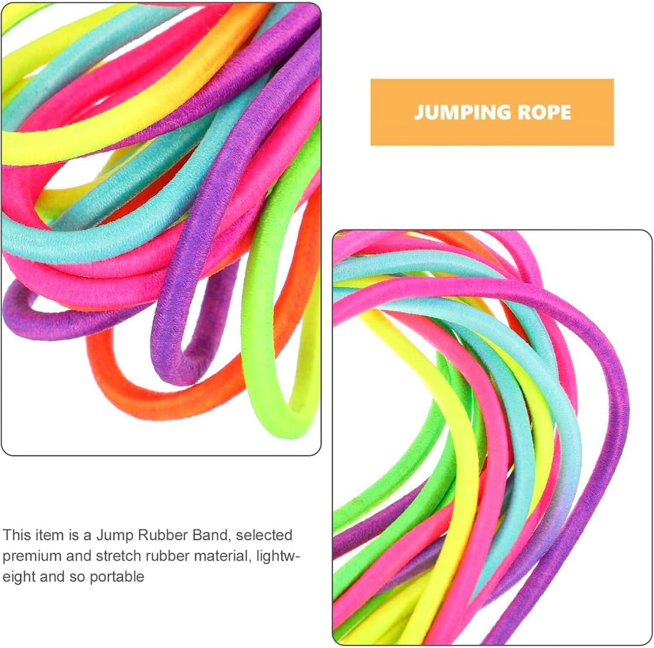 WADY 5 M Colorful Elastic Rubber Skipping Rope, Chinese Jump Rope for Outdoor Sports & Fitness,Durable Jumping Rope for Children