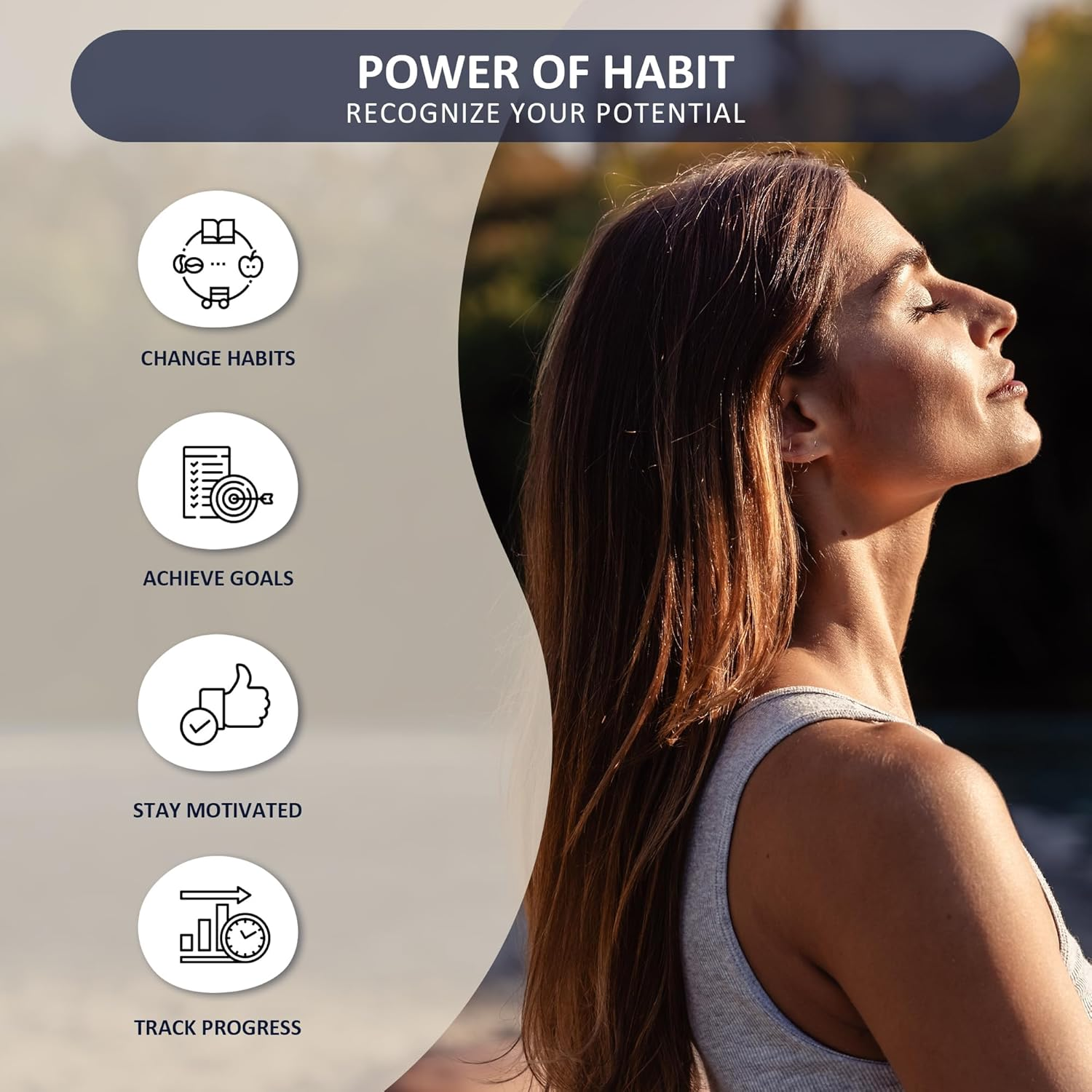 BIROYAL Habit Tracker Calendar (Undated 12 Month), Daily Weekly and Monthly Habit Tracker Journal, Spiral Binding with Writable Goals Habits Track, Productivity Tool and Workout Calendar image number 2