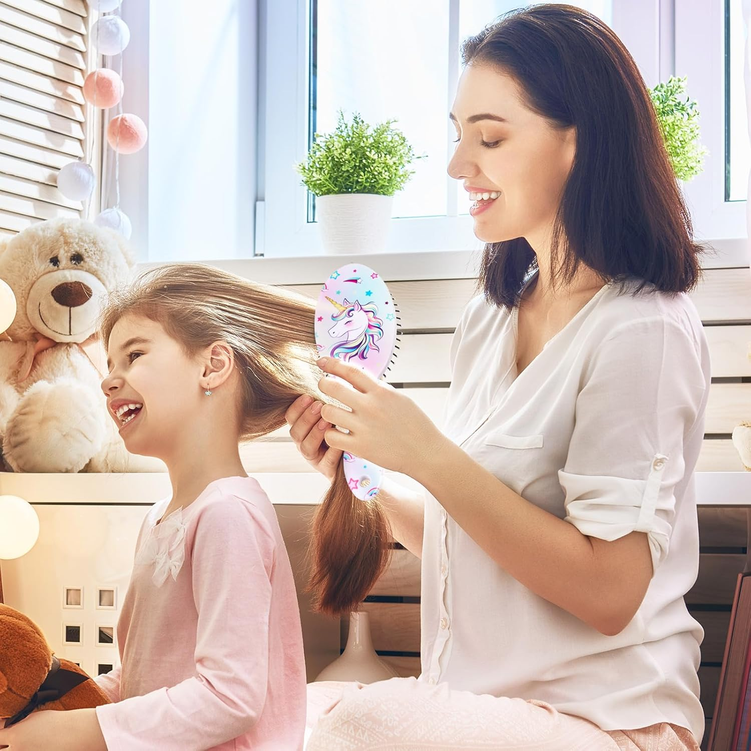 Unicorn Hair Brush for Toddlers - Suitable for Dry & Wet, Curly, Thick & All Hair Types, Perfect for Girls and Kids