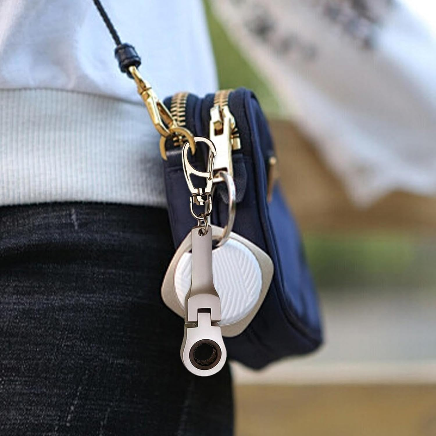 Ratchet Wrench Key Ring | Portable Key Ring with Engraving Wrench Flex | Wrench Key Ring Socket Wrench Mechanic Workshop Accessory - Bright Gray image number 7