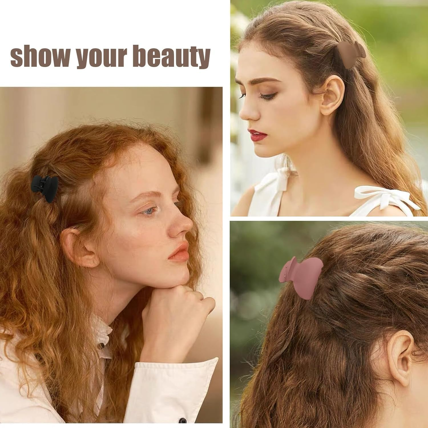 10 X Mini Hair Clips for Women - Practical Hair Accessories with Double Teeth, Mini and Lightweight Design for Daily Hairdressing, Crab Hair Barrette for Women and Girls, Multi Colours image number 4