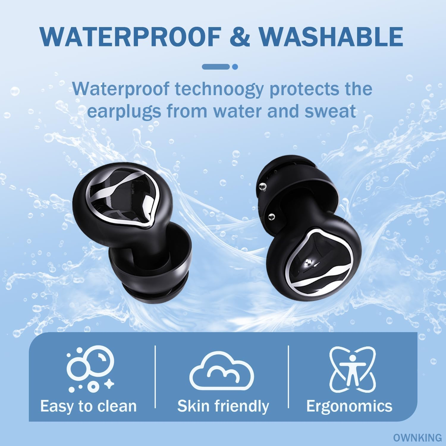 50Db Ear Plugs for Sleep, Noise Cancelling Ear Plugs for Deep Focus, Noise Sensitivity, Reusable Soft Environmentally Friendly Silicone, Ultra-Light, Waterproof & Washable, with 8 Tips (XS-L) image number 6