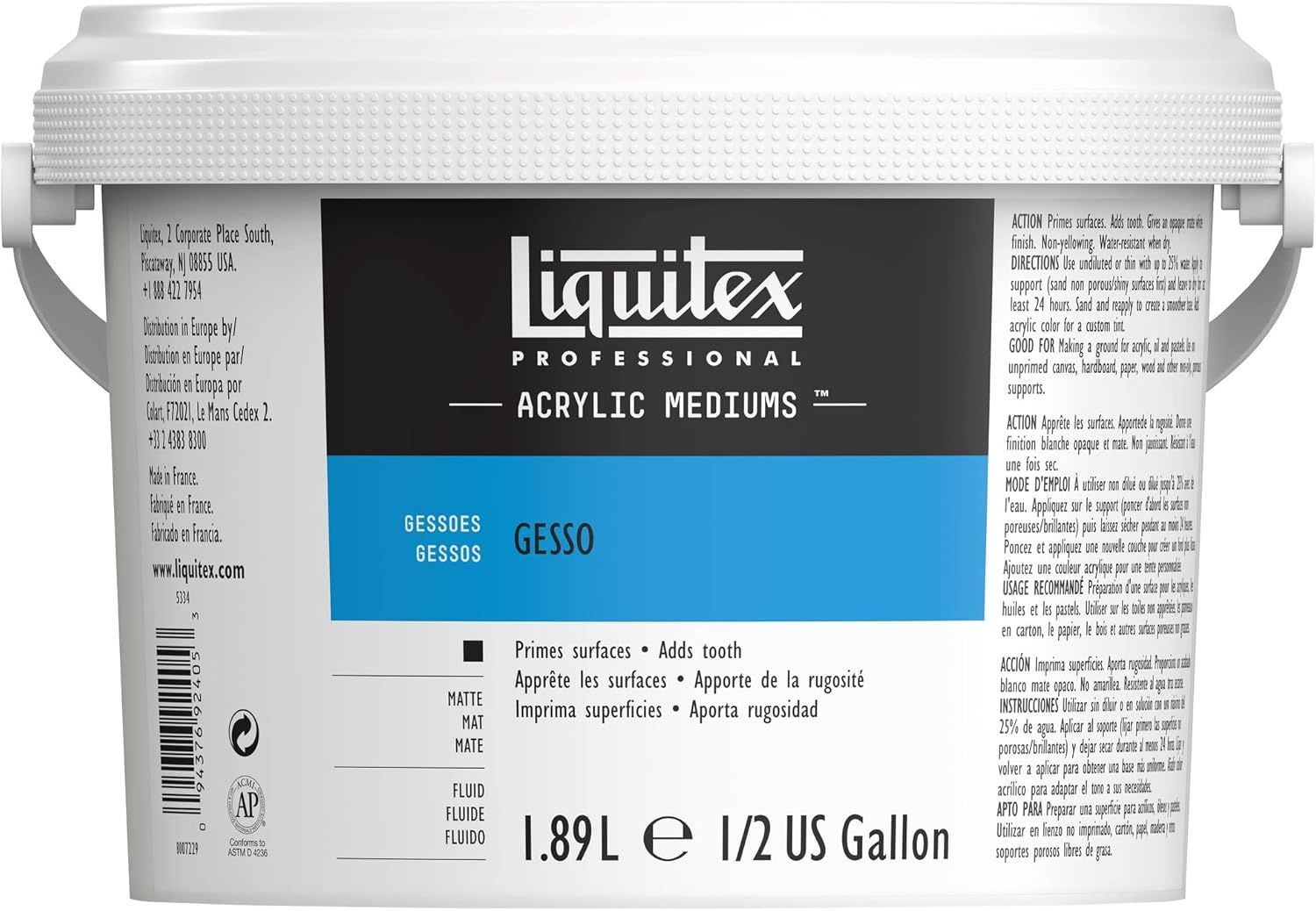 LIQUITEX Grounds Gesso 473 Ml, Clear (Pack of 1) image number 2