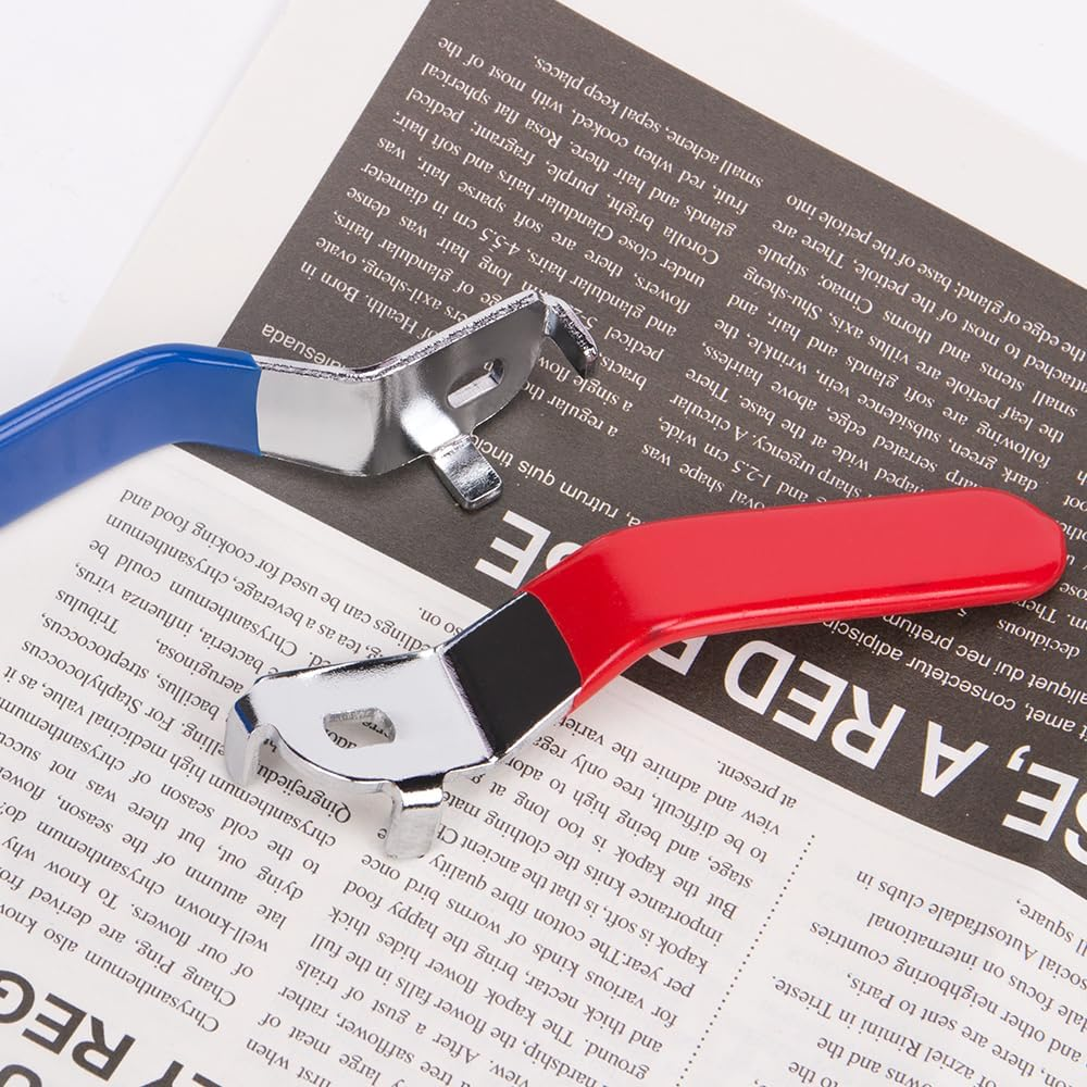 ZORZA 6Pcs Ball Valve Handle Stainless Steel Outdoor Faucet Handle Replacement Parts Hole Size 5 X 8Mm,Hole Thickness 3Mm,Total Length 105Mm(Blue+Red) image number 1