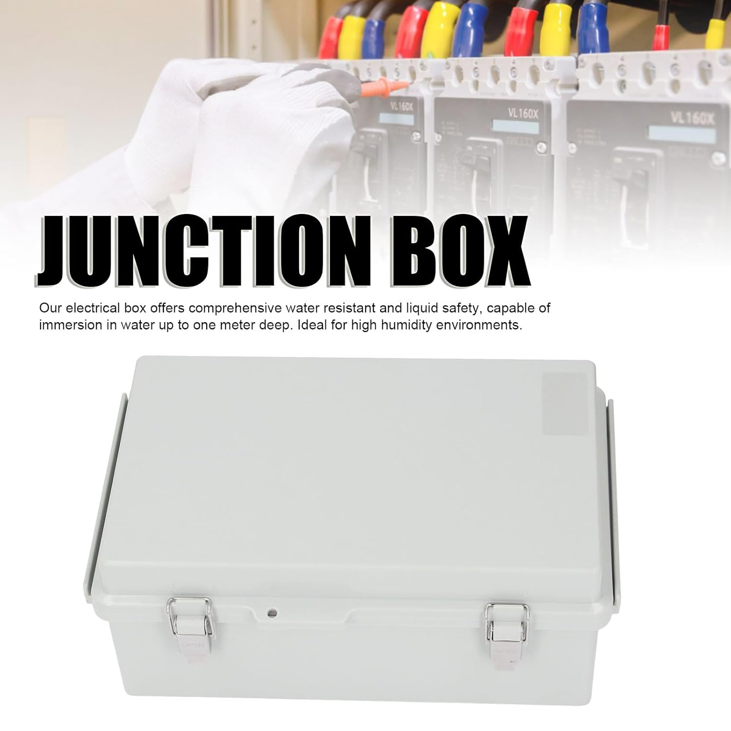 175X275X110Mm ABS Plastic Electrical Junction Box Weatherproof Waterproof Dustproof Enclosure with Hinged Cover Mounting Plate Wall Brackets for Projects Sprinkler Control image number 6