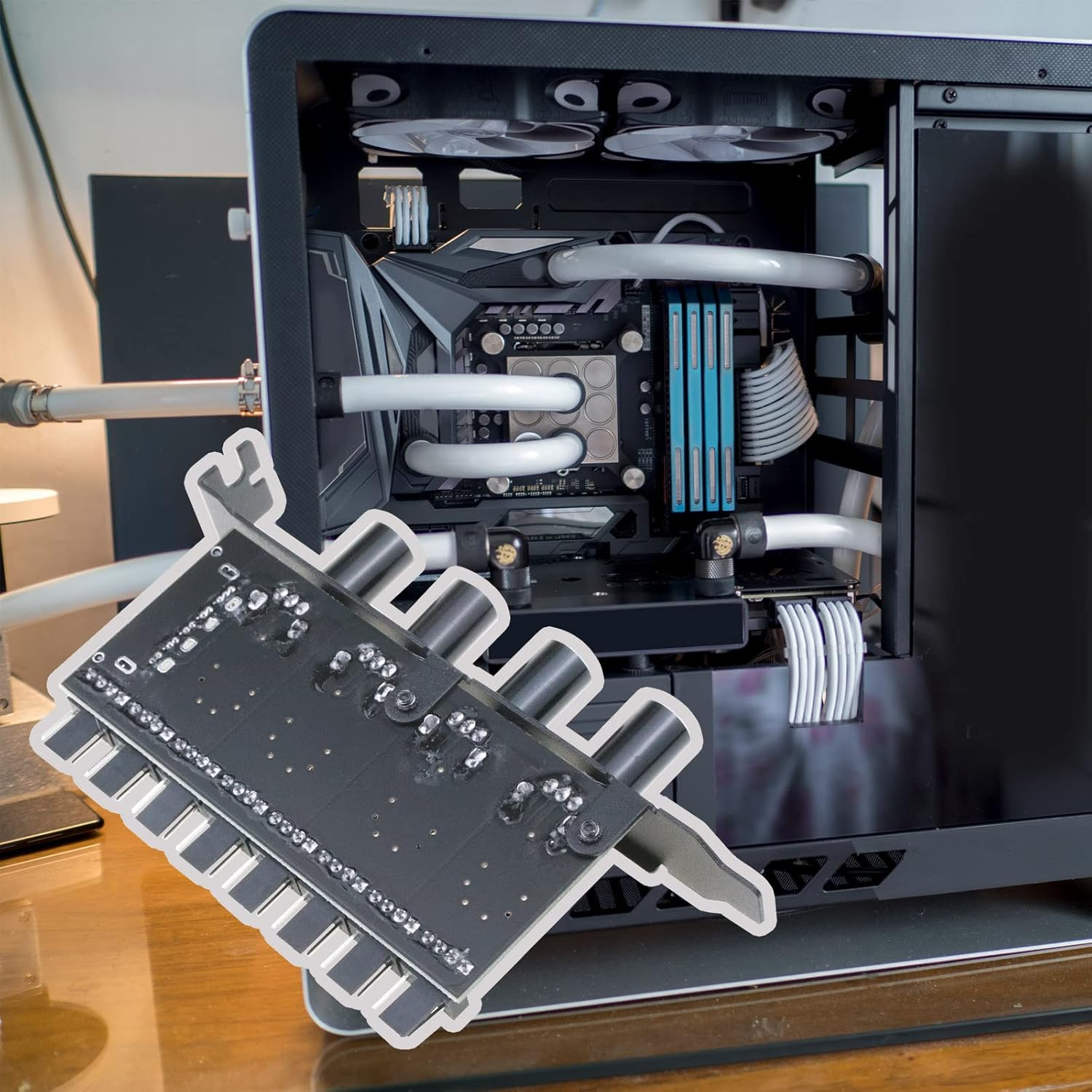 VGOL 4 Knob Cooling Fan Speed Controller PC 8 Channels Fan Hub Radiator for PC Computer Water Cooling System PC Fan Control Power Supply image number 1