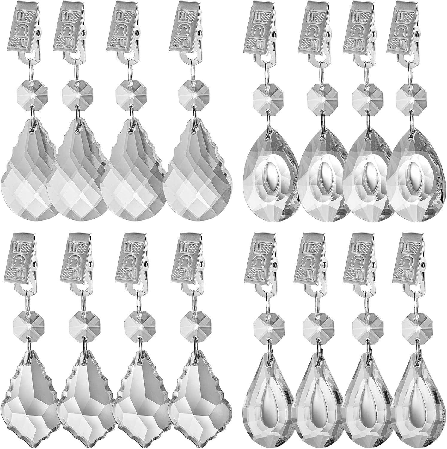 AVLA 10 Pack Tablecloth Weights, Table Cloth Pendant Stones with Metal Clips, Heavy Marble Tablecloth Hangers, Stainless Steel Table Covers Clamps for Decoration, Outdoor, Picnic, Family Dinner Party