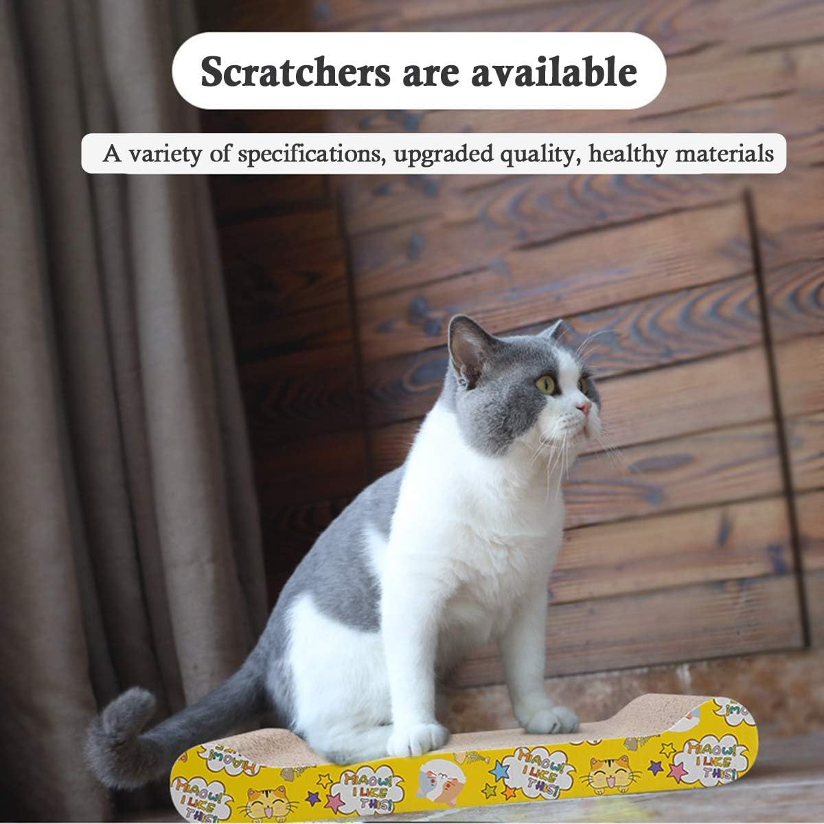 LE YOU PET Cat Scratching Boards of Various Shapes with Free Catnip (M Shape) image number 2