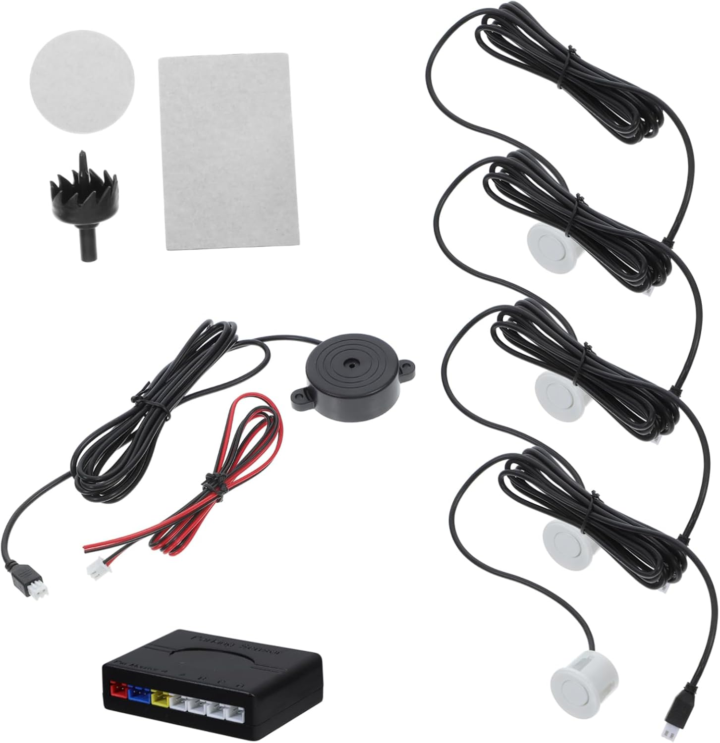 HORIALENCE Car Parking Sensors Rear Parking System with 4 Sensors Backup Warning Alert Automatic Reversing Assistance for Vehicles Reliable Safety Exterior Automotive Accessories image number 3