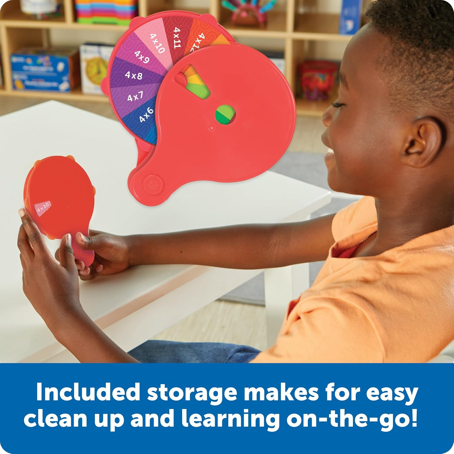 Learning Resources Skill Builders! Multiplication Quiz Wheel, Math Fidget Toy, Number Flash Cards, Math Fidget Spinner, Ages 6+, 15 Pieces image number 5