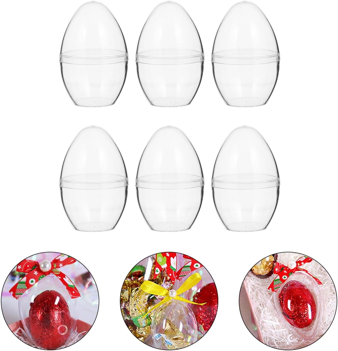 COHEALI Fillable Eggs Clear Easter Eggs Empty Eggs Fillable for Filling, Party Favor, Basket Stuffers, Crafts50X80Mm image number 5