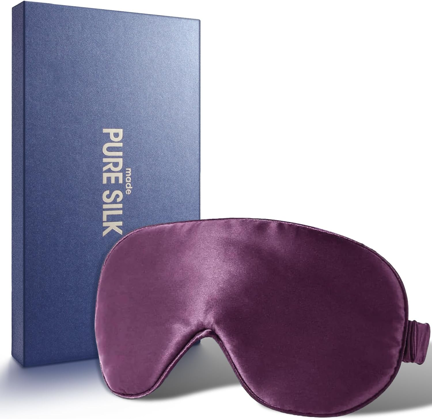 Eye Mask,100% Mulberry High-End Pure Silk Sleep Mask with Gift Box, H HOME-MART Luxuriously Padded Silk Eye Sleeping Mask Silk Eye Mask Comfortable Soft Silk Sleep Masks for Men Women Traveling