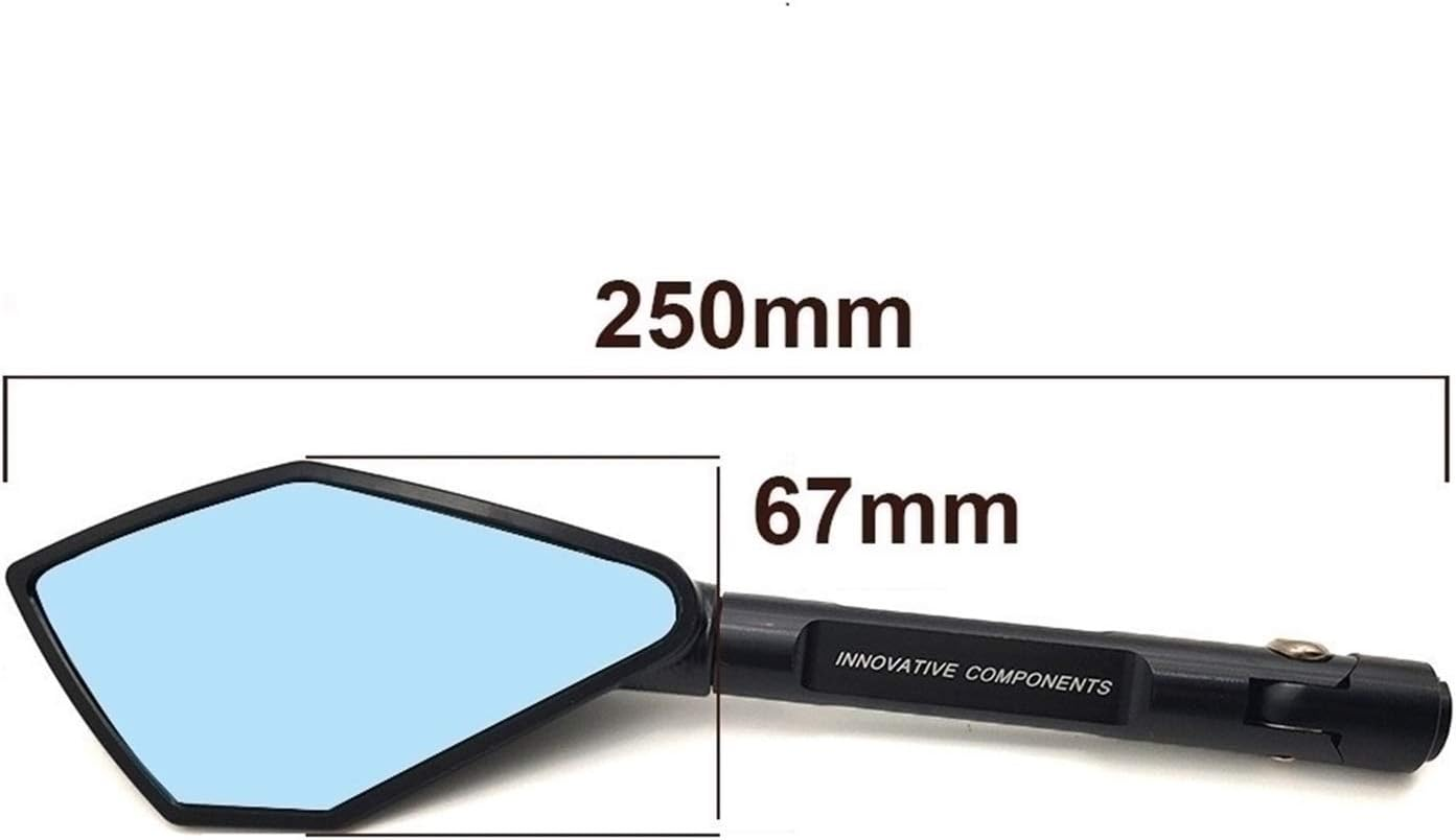Motorcycle Mirror Cnc Aluminum Motorbike Handlebar Rearview Mirrors for Moto Dirt Bike Accessories Universal Auto Parts (Color : B-Lack)