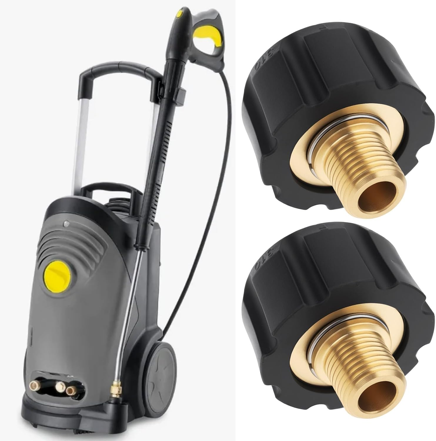 2Pcs M22 Female to 1/4" AG Pressure Washer Adapter Fitting Compatible with K&auml;rcher image number 1