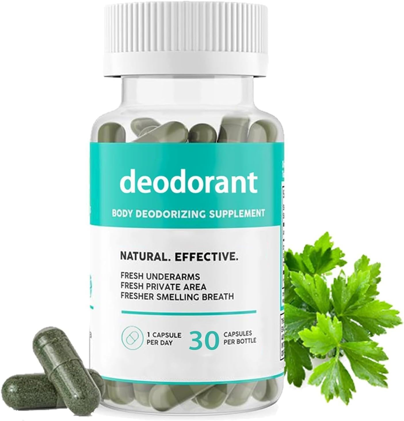 Body Deodorizing Supplement,Body Deodorizer Capsules,Body Deodorant Supplement,Body Deodorant,30 Capsules/Bottle image number 4