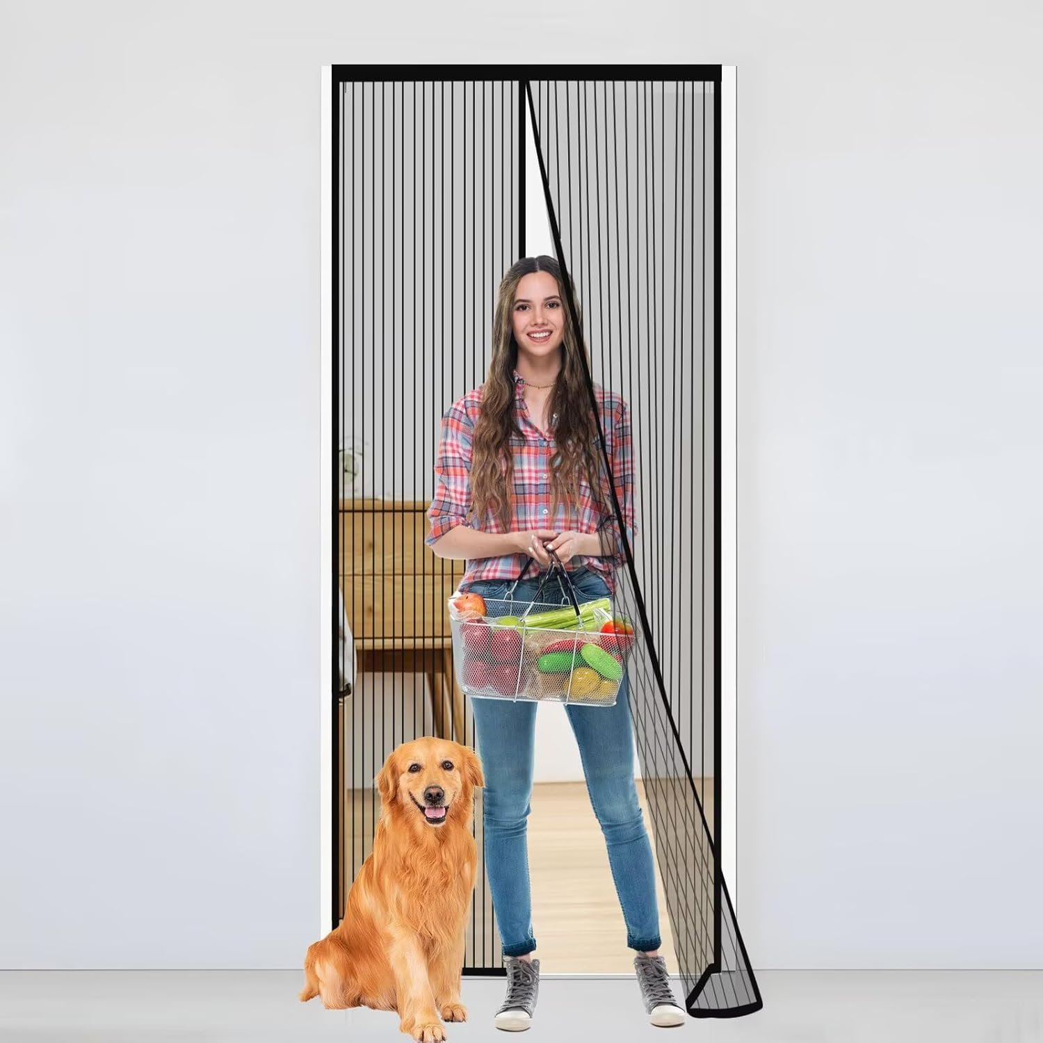 Magnetic Screen Door with Durable Mesh, Hands-Free Closure, Pet and Kid Friendly,Heavy Duty Magnetic Screen Door for Sliding Glass Door Easy Installation, Fits Door Size up to 31.5&Prime; X 80.7&Prime; / 80X205Cm image number 4