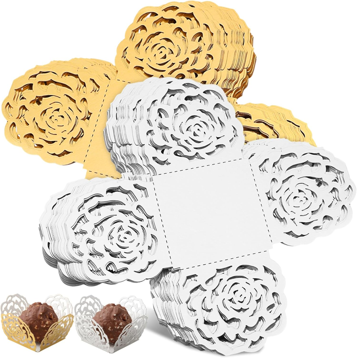 MAGICLULU 100Pcs Wedding Party Decor Paper Wrapping Cups for Bachelorette Candy Decorations image number 3